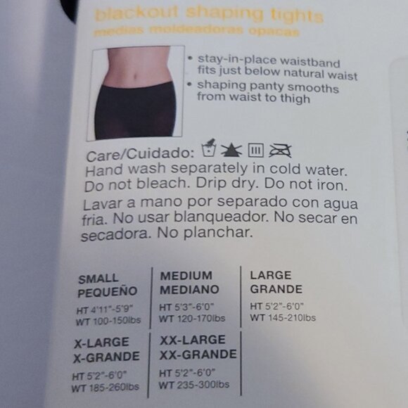 NO NONSENSE GREAT SHAPES BLACKOUT TIGHTS -XL -OPAQUE SHAPE CONTROL BLACK HOSIERY - Picture 3 of 6